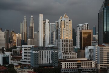 Beautiful shot of modern buildings in the city center of Kuala Lumpur