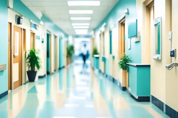 a hospital corridor with blurred view