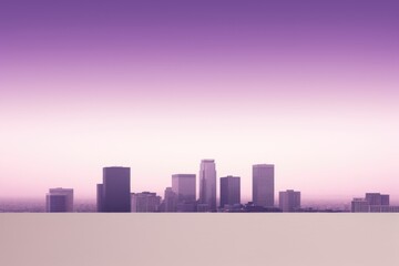 White and Purple Skyline Minimalism in a negative artistic space. Visual abstract metaphor. Geometric shapes with gradients.