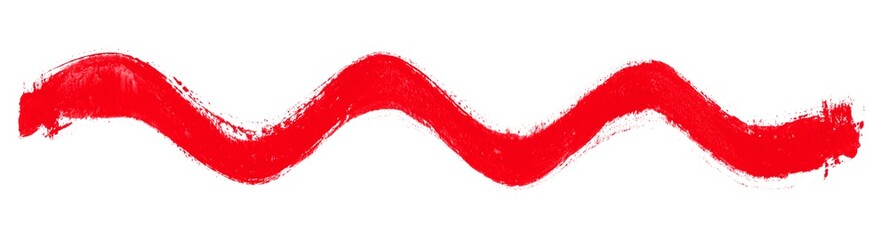 Handgemalte Pinsellinie in Wellenform mit roter Farbe