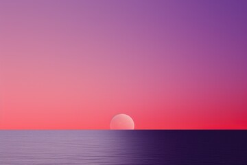 Gray and Purple Sunset Minimalism in a negative artistic space. Visual abstract metaphor. Geometric shapes with gradients.