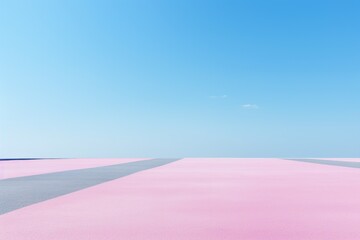 Blue and Pink Road Minimalism in a negative artistic space. Visual abstract metaphor. Geometric shapes with gradients.
