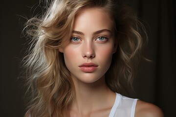 Naklejka premium Minimalist and clean beauty makeup, Generative AI 