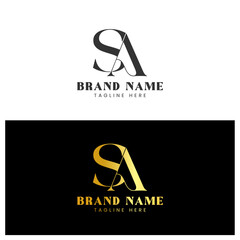 SA initial luxury logo design
