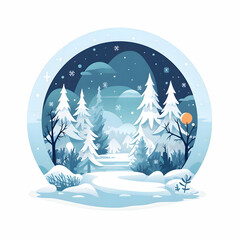 Fototapeta na wymiar Christmas winter vibes niche flat illustration. High-resolution