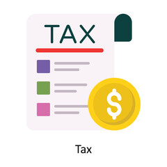 Tax vector Flat Icon Design illustration. Symbol on White background EPS 10 File
