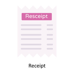 Receipt vector Flat Icon Design illustration. Symbol on White background EPS 10 File