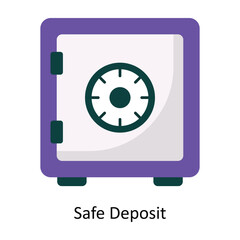 Fototapeta premium Safe Deposit vector Flat Icon Design illustration. Symbol on White background EPS 10 File