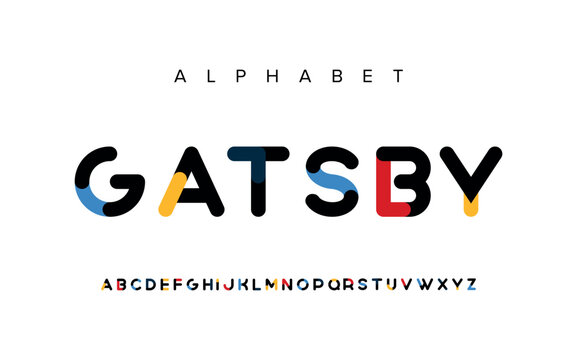 Gatsby Modern abstract digital alphabet font. Minimal technology typography, Creative urban sport fashion futuristic font and with numbers. vector illustration