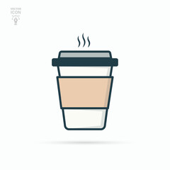 Paper coffee cup icon. Coffee cup. Isolated vector illustration