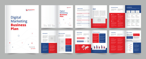 Obraz na płótnie Canvas Digital Marketing Business Plan Template .