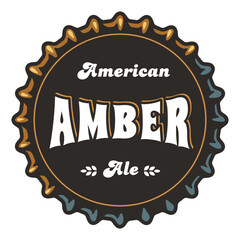 Beer cap vector or metal cork for bar, pub or brewery shop. Vintage old retro design