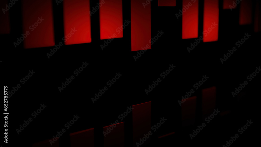 Fototapete yellow and red lines. design. black background with moving stripes made in computer graphics with li