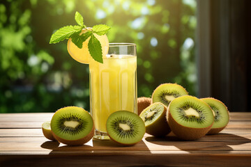 kiwi juice in a glass