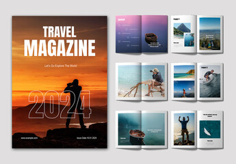 Fototapeta na wymiar Travel Magazine layout