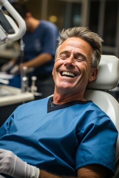 Patient receiving a painless and stress free root canal treatment, Generative AI