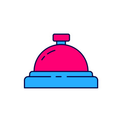 Filled outline Hotel service bell icon isolated on white background. Reception bell. Vector