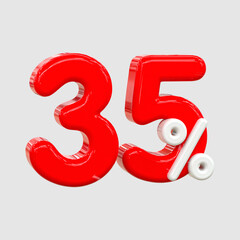 3d sales discount Number 35 percentage price tag for discount sale promotion concept by 3d render