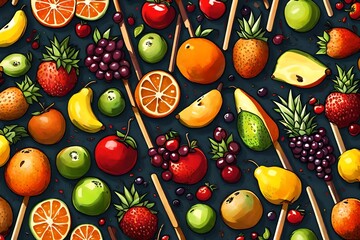 seamless background with fruits