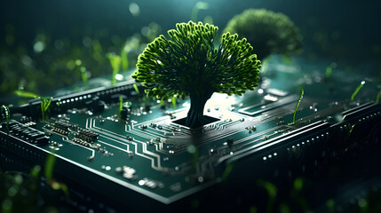 circuit board with tree design