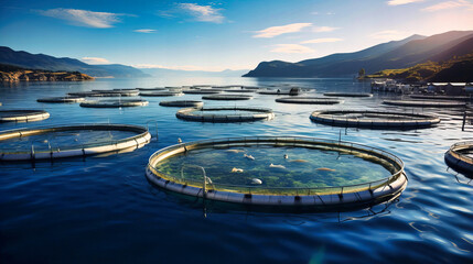 Real-time monitoring of fish farms ensuring optimal aquatic health - obrazy, fototapety, plakaty