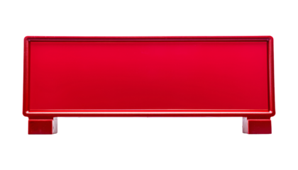 red blank billboard isolated on transparent background cutout