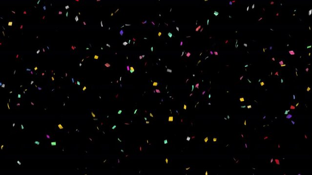 Confetti Particles. Falling Confetti. Loop Animation With Alpha Channel Prores 4444.