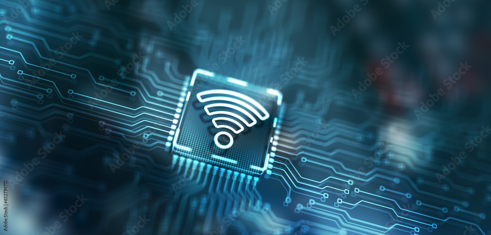 Poster wireless internet connection communication mobile technology concept