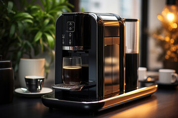 Espresso machine making fresh coffee