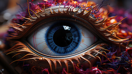 Close-of-eye HD 8K wallpaper Stock Photographic Image