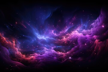 Exploring the Cosmic Aesthetics: Neon Purple Swirling Particle Contrail in the Vaporwave Galaxy - obrazy, fototapety, plakaty
