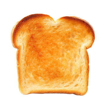 recommend clip art: Single slice of grilled crusty toast bread. Isolated cutout on transparent or white background.