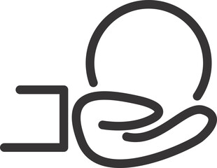 hand icon with circle 