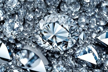 diamonds on black background generated by AI technology