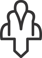 man abstract outline icon flat vector 