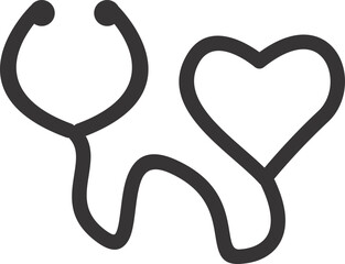 stethoscope icon with heart shape 
