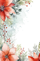 Watercolor Christmas Florals Digital Papers, Christmas Backgrounds, Christmas Floral Clipart, Junk Journal Kit, Christmas Red Flowers