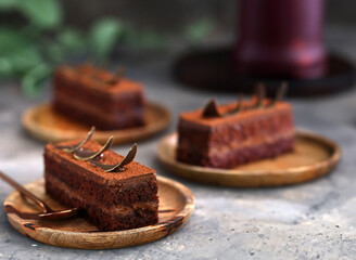 piece of chocolate cake dessert treats holiday