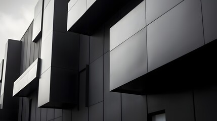Architecture detail Facade design Modern building Black and White