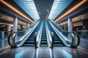 AI-driven escalators in travel destinations like hotels, shopping centers, concert halls, and...