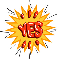 Comic style vector cool sticker. Bubble label