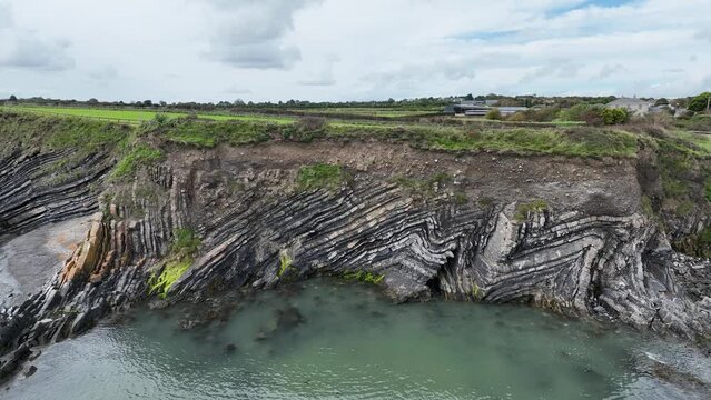 metamorphic rock formations on the coastal cliffs in ireland