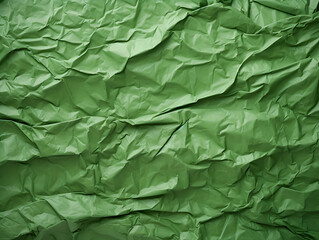 Light green crumpled and creased paper poster texture background.