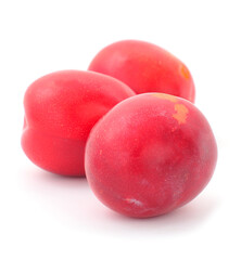 Plums  ripe fruits, isolated on white.