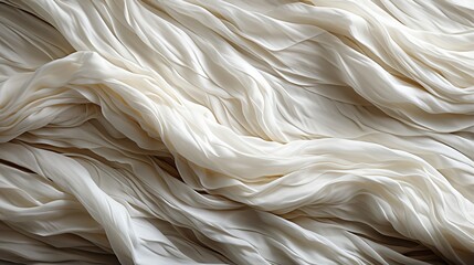 A pristine swath of white fabric billows in the wind, its soft texture and serene presence a beautiful reminder of the fragility and resilience of life - obrazy, fototapety, plakaty