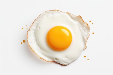 fried egg omelet on a white background