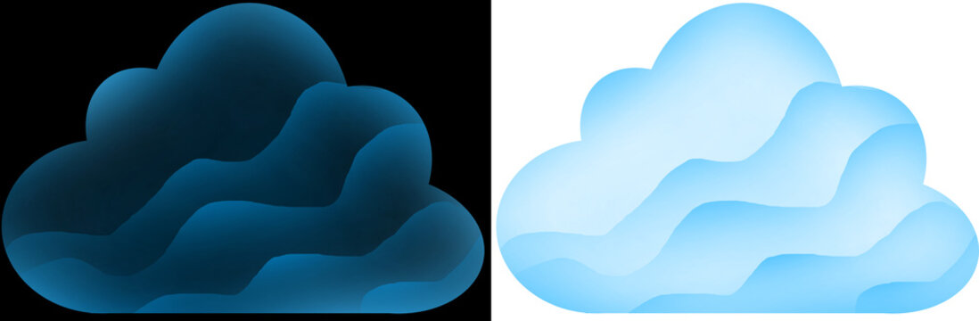 cloud icon with blue glow futuristic design transparent background