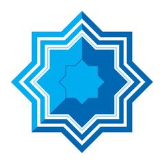 islamic star blue color