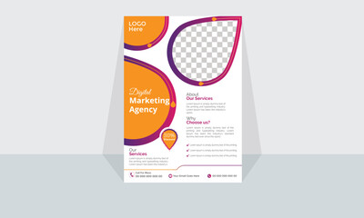 Corporate modern business flyer template design set, minimal business flyer template or eye catching flyer design, flyer in A4 with colorful business proposal, modern with Orange and purple flyer