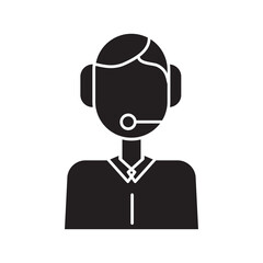 Customer service icon, Support service headset sign for mobile concept and web design..eps